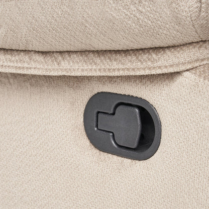 Poltrona reclinabile manuale in tessuto elegante marrone con doppio portabicchieri e dimensioni generose per il massimo relax