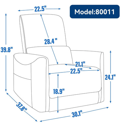 Poltrona reclinabile ergonomica marrone con supporto girevole e lombare