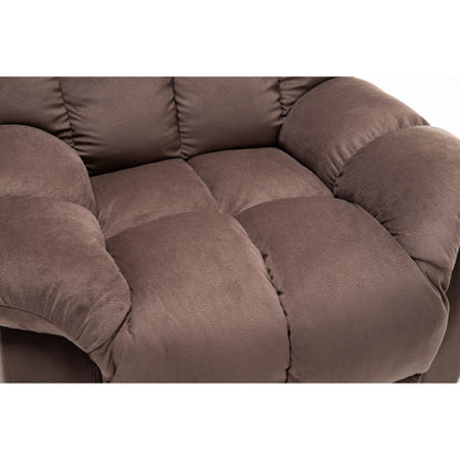 Poltrona reclinabile elettrica resistente marrone con tessuto antiscivolo, cuscino imbottito e funzioni regolabili per anziani