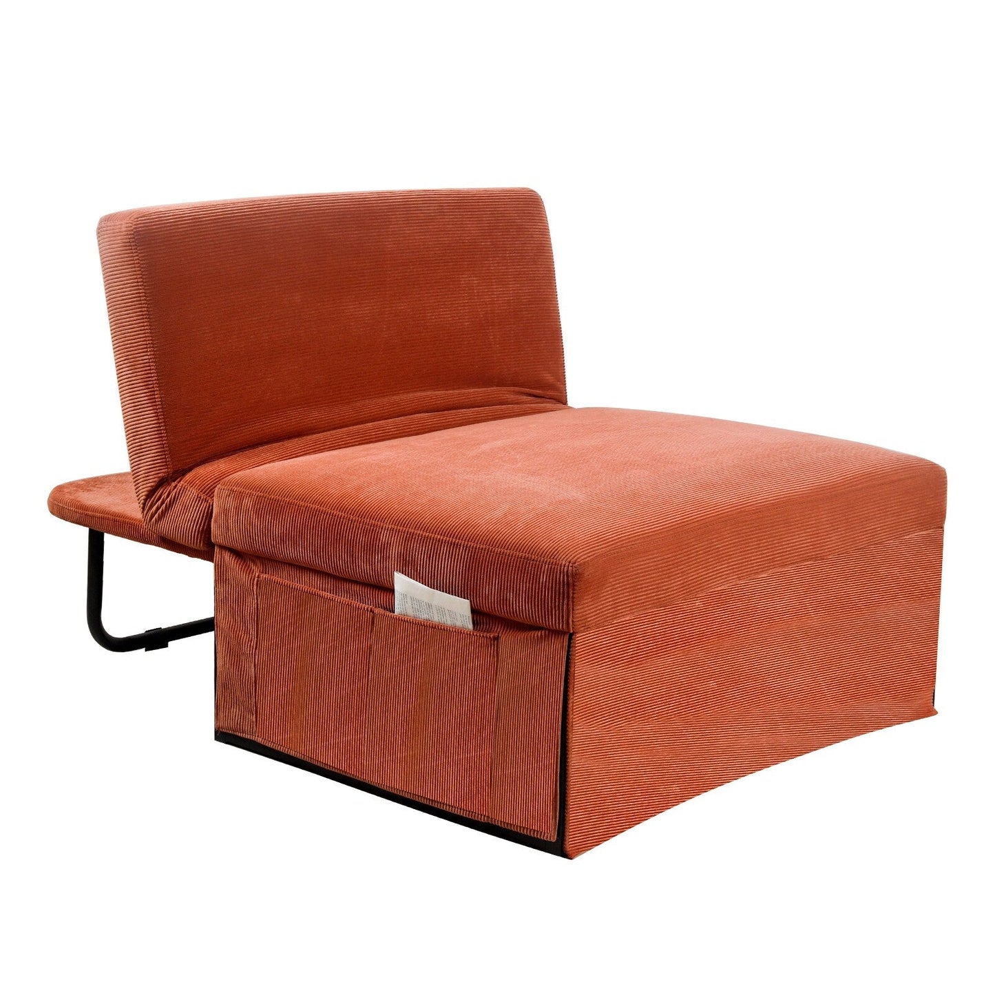 Divano letto singolo convertibile in velluto a coste marrone moderno da 36,61 pollici con schienale reclinabile per soggiorno