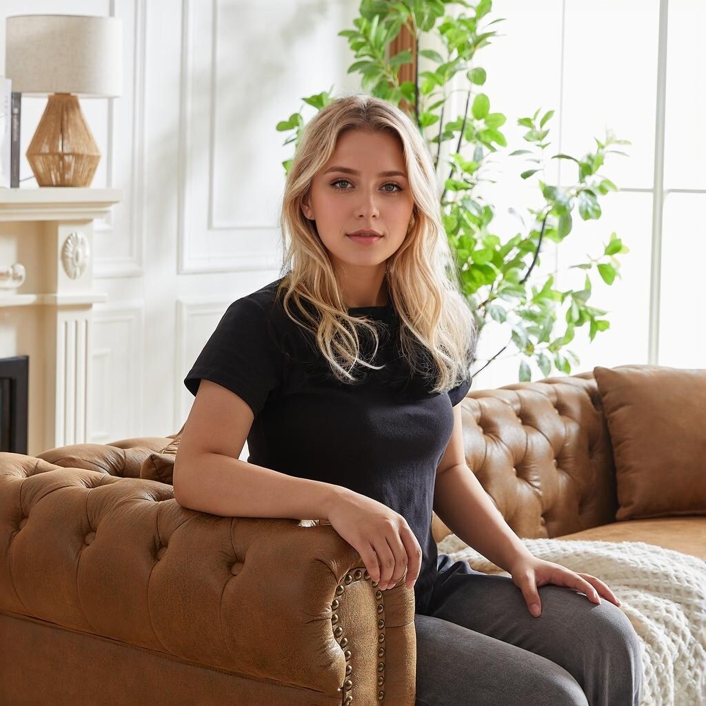 Divano Chesterfield a 3 posti in tessuto tecnico marrone