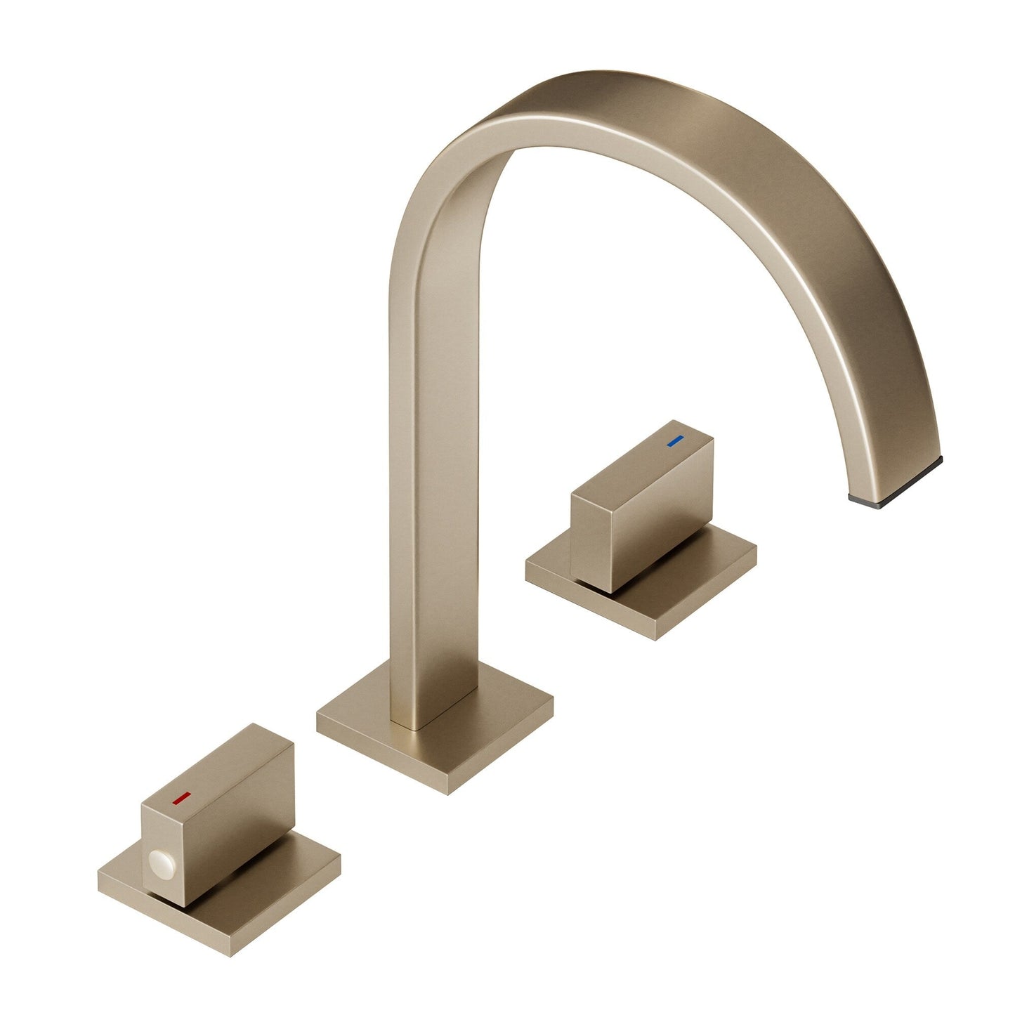 Rubinetto per lavabo da bagno a 3 fori con doppia maniglia, finitura oro spazzolato