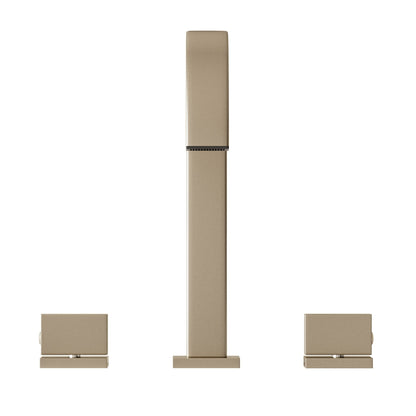 Rubinetto per lavabo da bagno a 3 fori con doppia maniglia, finitura oro spazzolato