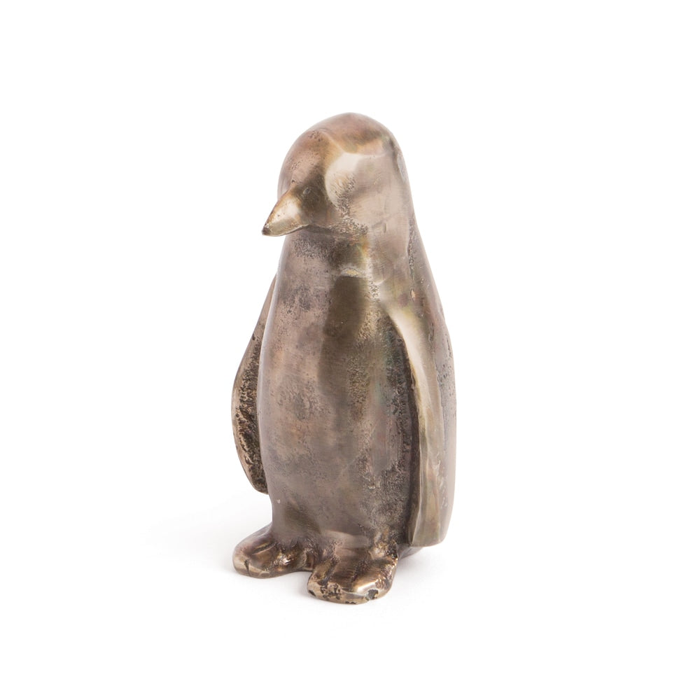 Figurina di pinguino in peltro spazzolato Mr. Popper