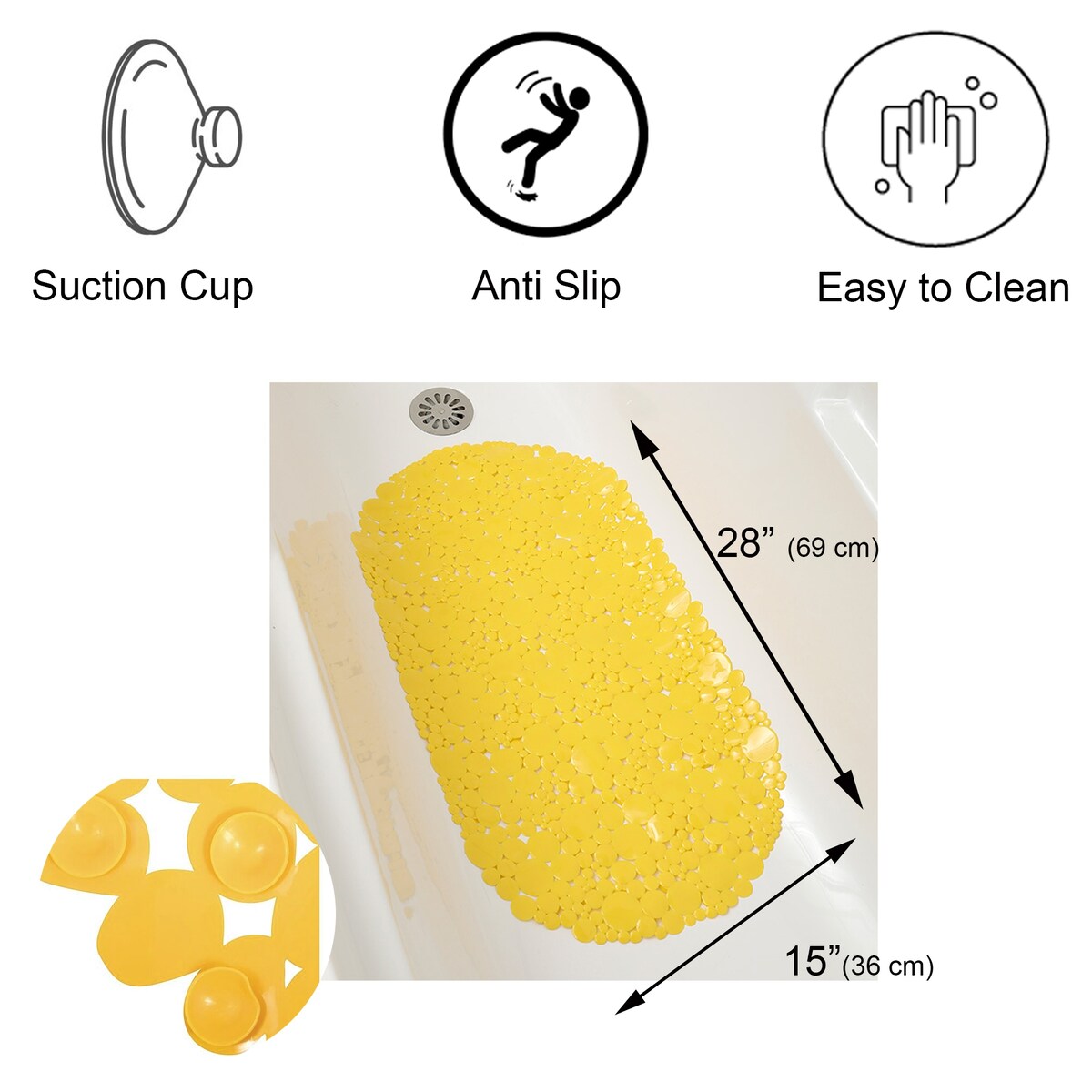 Tappetino antiscivolo ovale per vasca da bagno Bubbles 28 L x 15 W