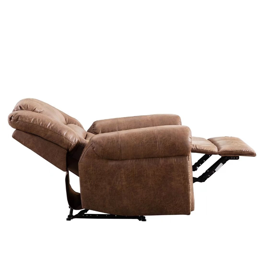 Poltrona reclinabile manuale classica e tradizionale con comodi braccioli e schienale