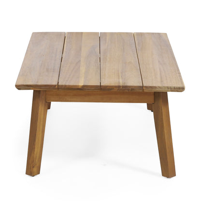 Christopher Knight Home Burchett, set di divani e tavolini da esterno in legno di acacia con cuscini Sunbrella opzionali