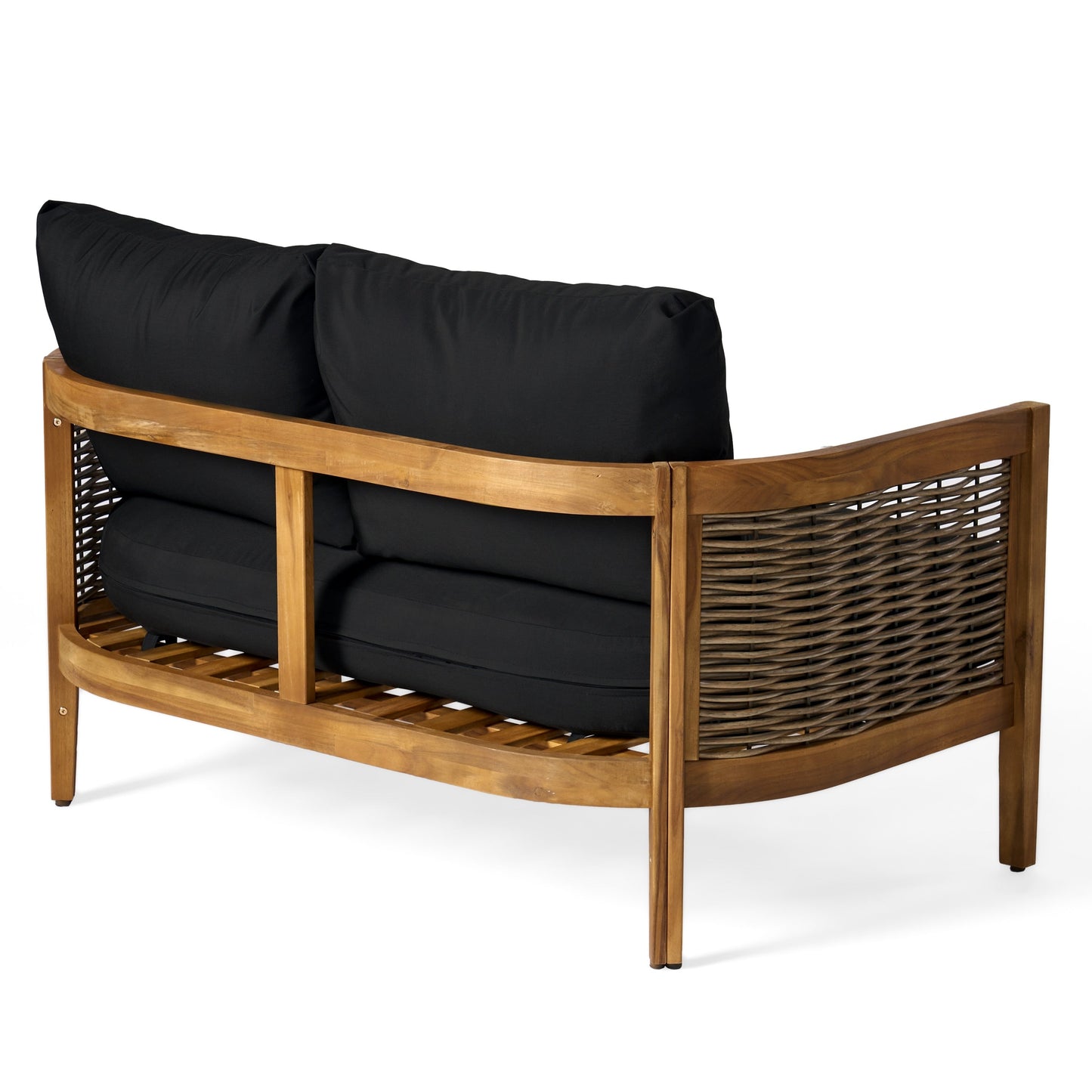 Christopher Knight Home Burchett, set di divani e tavolini da esterno in legno di acacia con cuscini Sunbrella opzionali