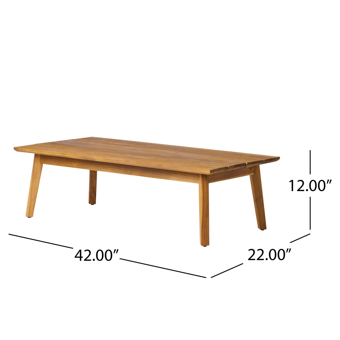 Christopher Knight Home Burchett, set di divani e tavolini da esterno in legno di acacia con cuscini Sunbrella opzionali