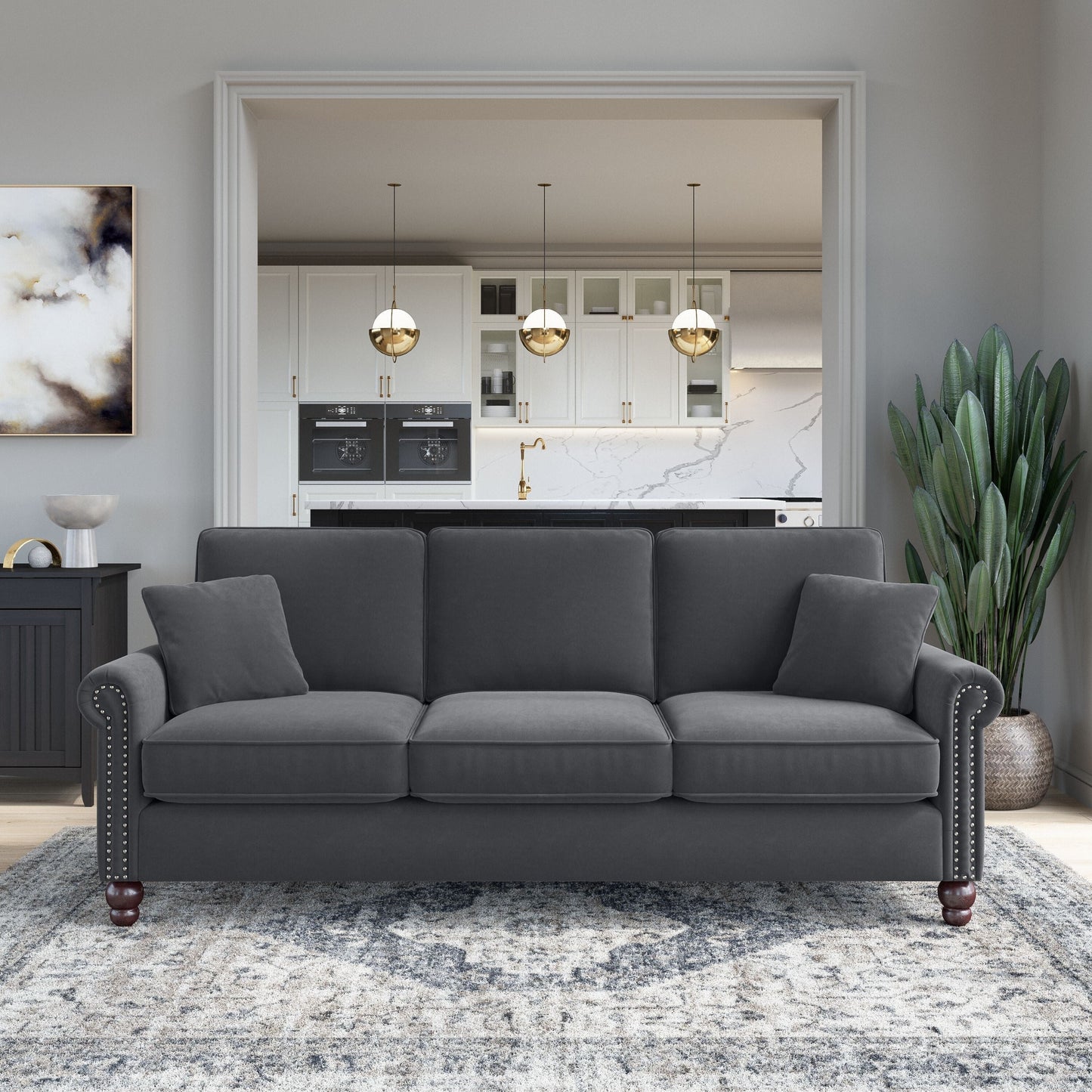 Divano grande da soggiorno a 3 posti Coventry 85W di Bush Furniture