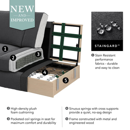 Divano grande da soggiorno a 3 posti Coventry 85W di Bush Furniture