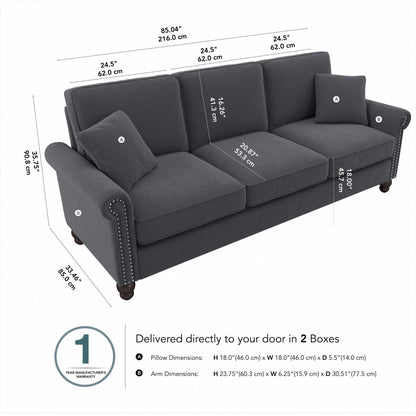 Divano grande da soggiorno a 3 posti Coventry 85W di Bush Furniture