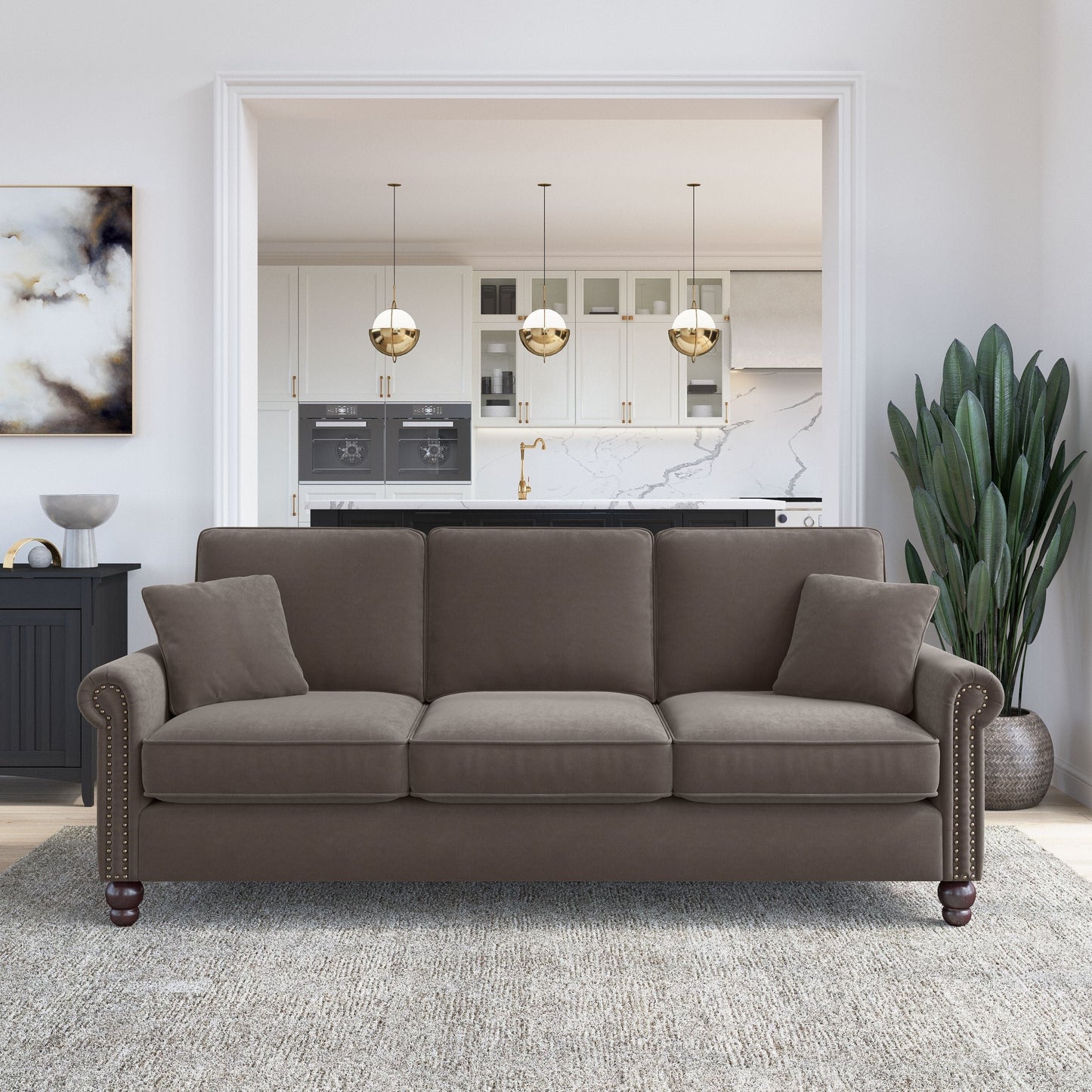 Divano grande da soggiorno a 3 posti Coventry 85W di Bush Furniture