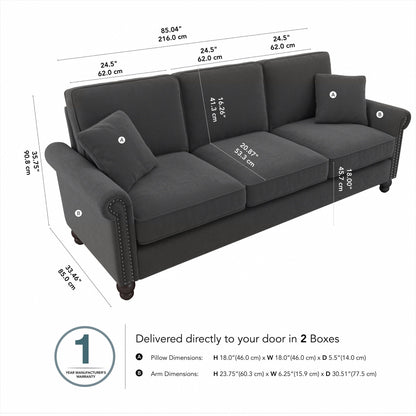 Divano grande da soggiorno a 3 posti Coventry 85W di Bush Furniture