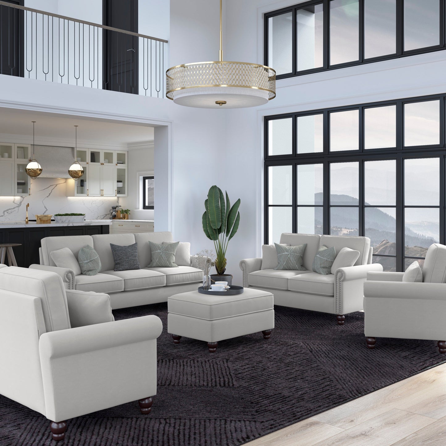 Divano grande da soggiorno a 3 posti Coventry 85W di Bush Furniture