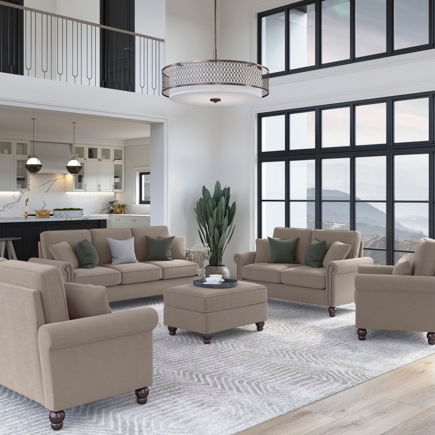 Divano grande da soggiorno a 3 posti Coventry 85W di Bush Furniture