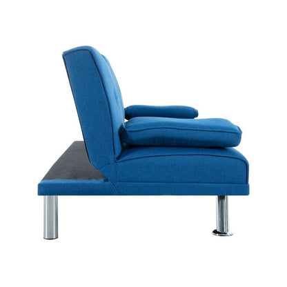 Collezione Ultimate Futon Sofa: Divano Futon con braccioli e portabicchieri, Divano imbottito con bottoni e gambe in legno