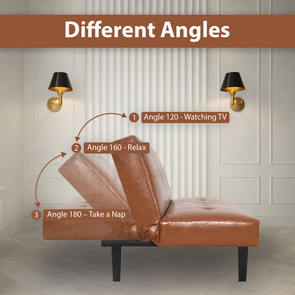 Collezione Ultimate Futon Sofa: Divano Futon con braccioli e portabicchieri, Divano imbottito con bottoni e gambe in legno