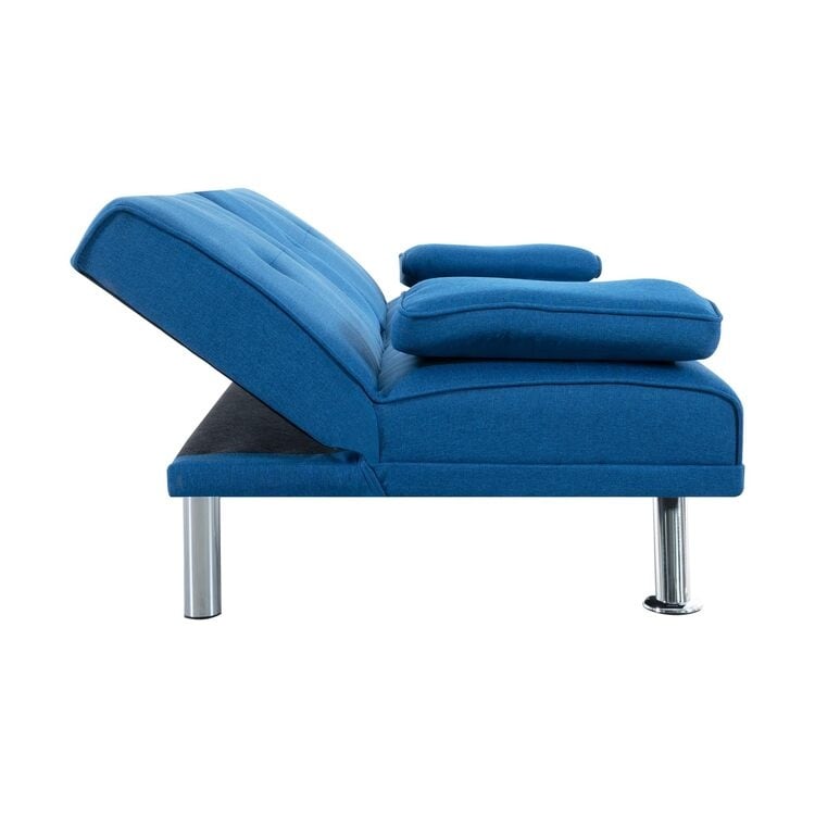 Collezione Ultimate Futon Sofa: Divano Futon con braccioli e portabicchieri, Divano imbottito con bottoni e gambe in legno