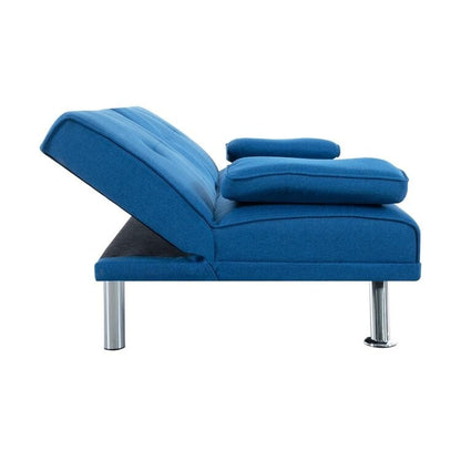 Collezione Ultimate Futon Sofa: Divano Futon con braccioli e portabicchieri, Divano imbottito con bottoni e gambe in legno