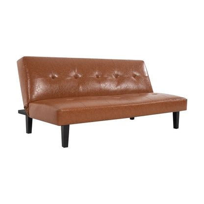 Collezione Ultimate Futon Sofa: Divano Futon con braccioli e portabicchieri, Divano imbottito con bottoni e gambe in legno