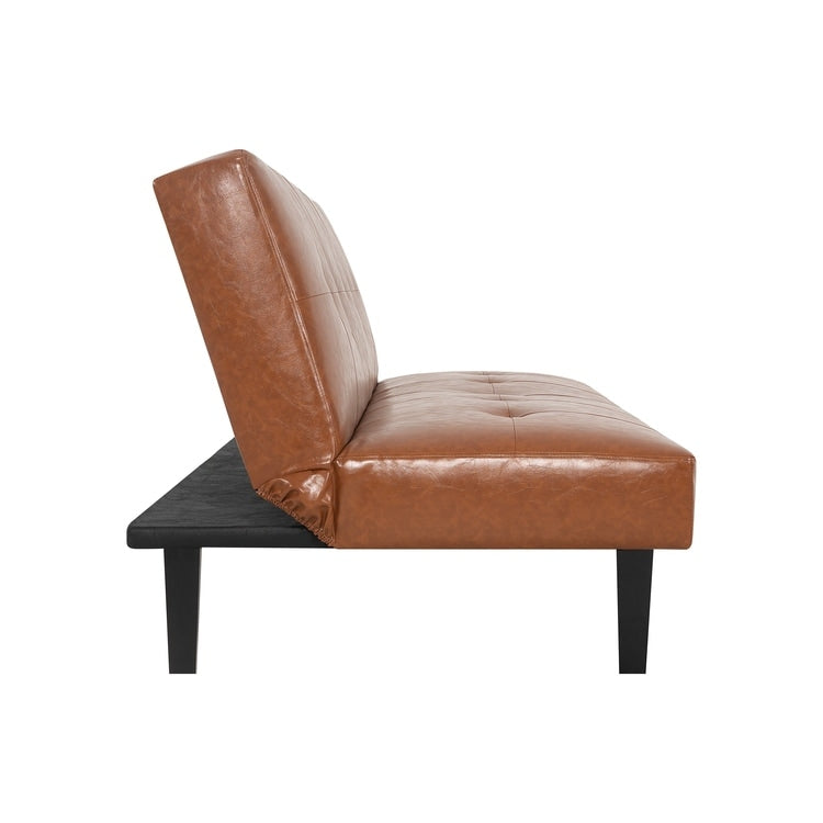 Collezione Ultimate Futon Sofa: Divano Futon con braccioli e portabicchieri, Divano imbottito con bottoni e gambe in legno