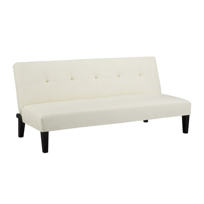 Collezione Ultimate Futon Sofa: Divano Futon con braccioli e portabicchieri, Divano imbottito con bottoni e gambe in legno