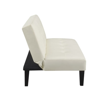 Collezione Ultimate Futon Sofa: Divano Futon con braccioli e portabicchieri, Divano imbottito con bottoni e gambe in legno