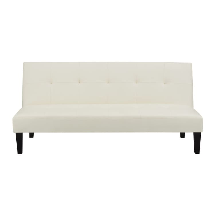 Collezione Ultimate Futon Sofa: Divano Futon con braccioli e portabicchieri, Divano imbottito con bottoni e gambe in legno