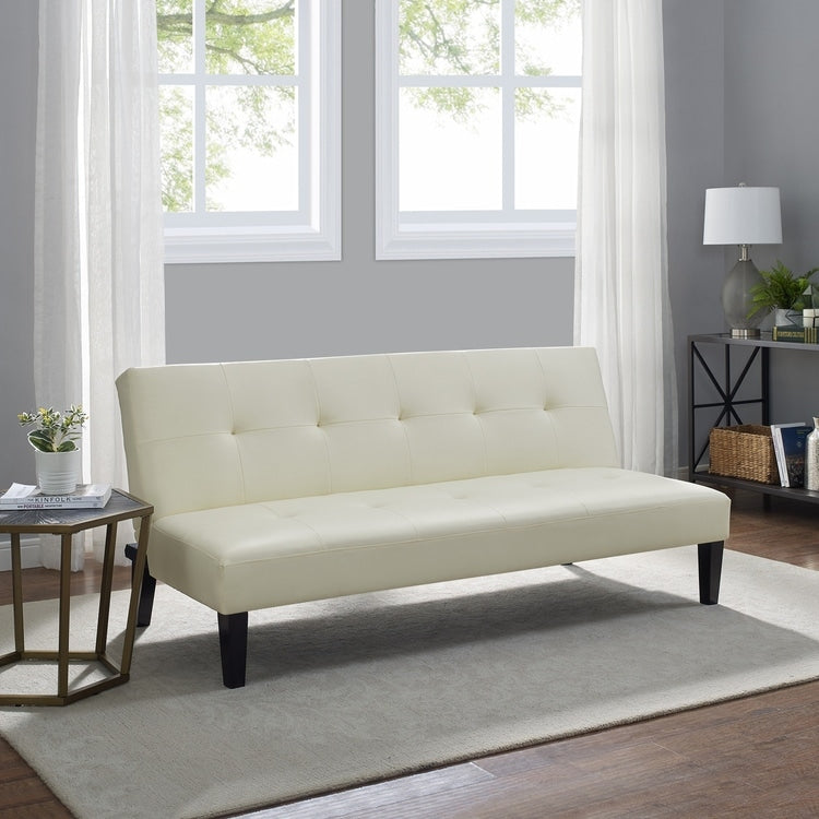 Collezione Ultimate Futon Sofa: Divano Futon con braccioli e portabicchieri, Divano imbottito con bottoni e gambe in legno