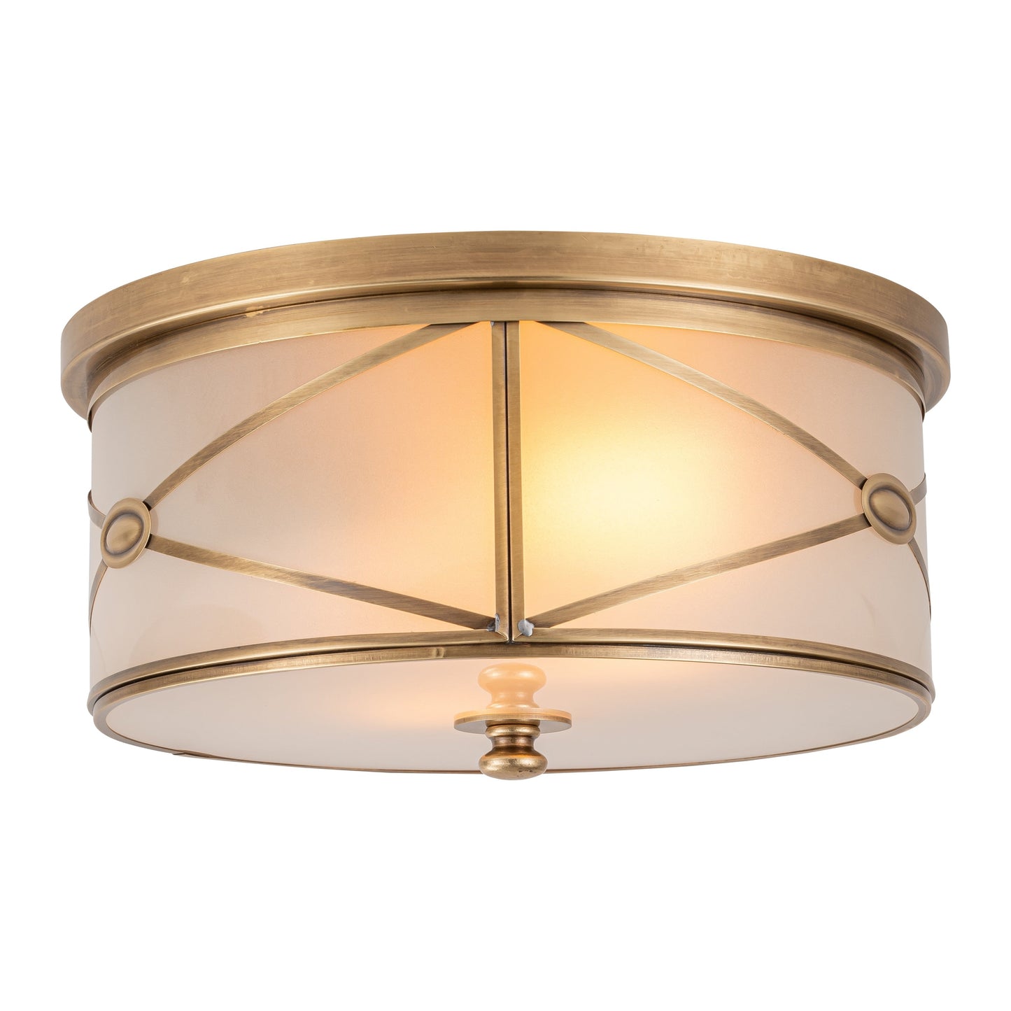 Lampada da soffitto a filo in ottone a 2 luci C Cattleya con vetro smerigliato