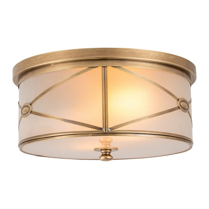 Lampada da soffitto a filo in ottone a 2 luci C Cattleya con vetro smerigliato