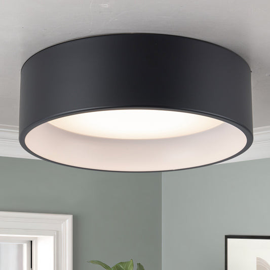 Lampada da soffitto a filo LED integrata Cattleya nera e effetto legno 3CCT