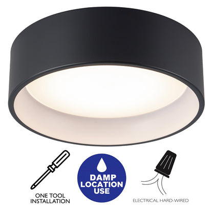 Lampada da soffitto a filo LED integrata Cattleya nera e effetto legno 3CCT