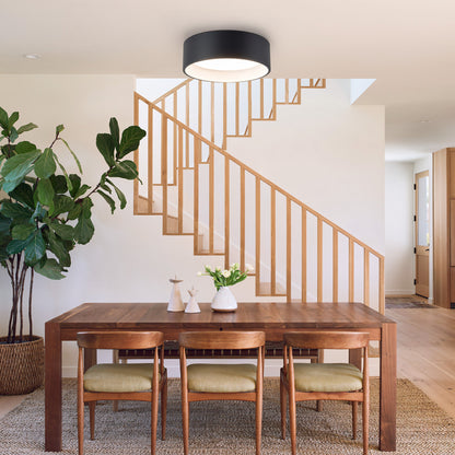 Lampada da soffitto a filo LED integrata Cattleya nera e effetto legno 3CCT