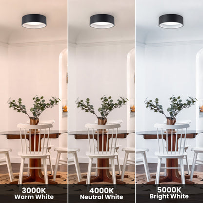 Lampada da soffitto a filo LED integrata Cattleya nera e effetto legno 3CCT