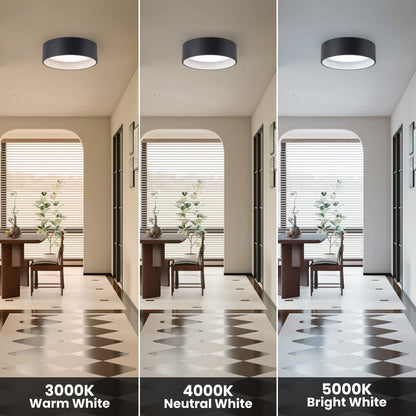 Lampada da soffitto a filo LED integrata Cattleya nera e effetto legno 3CCT