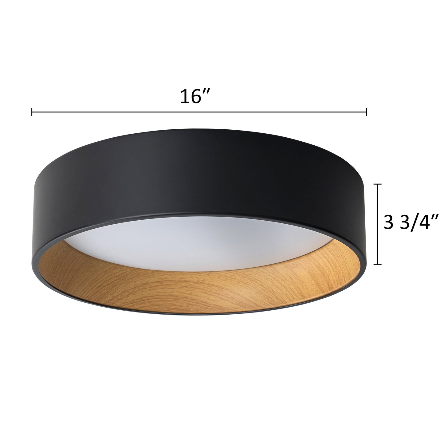 Lampada da soffitto a filo LED integrata Cattleya nera e effetto legno 3CCT