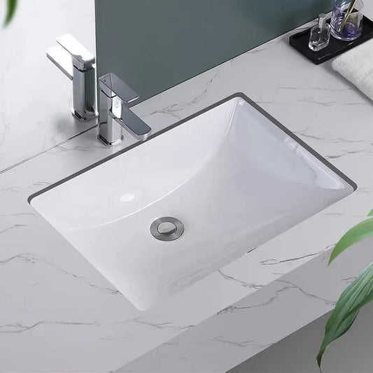 Lavandino da bagno sottotop CB HOME 20'' x 14'', lavabo da bagno rettangolare in ceramica bianca (20-5/8'' x 14-1/2'' x 8-1/4'')