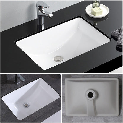 Lavandino da bagno sottotop CB HOME 20'' x 14'', lavabo da bagno rettangolare in ceramica bianca (20-5/8'' x 14-1/2'' x 8-1/4'')