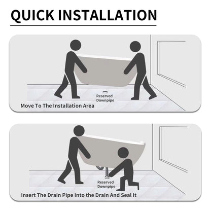 Vasche da bagno autoportanti in acrilico CB HOME da 59''/67'', vasche da bagno con un solo lato contro la parete, troppo pieno a sinistra/destra