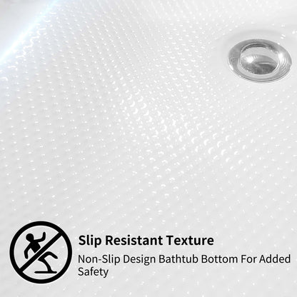 Vasche da bagno autoportanti in acrilico CB HOME da 59''/67'', vasche da bagno con un solo lato contro la parete, troppo pieno a sinistra/destra