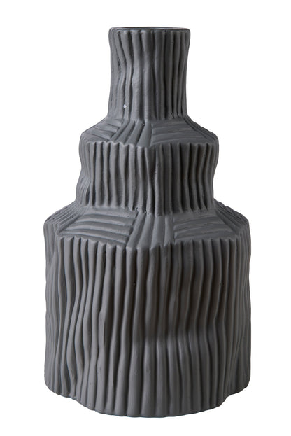 Cemento ondulato - Vaso Torre Grigio