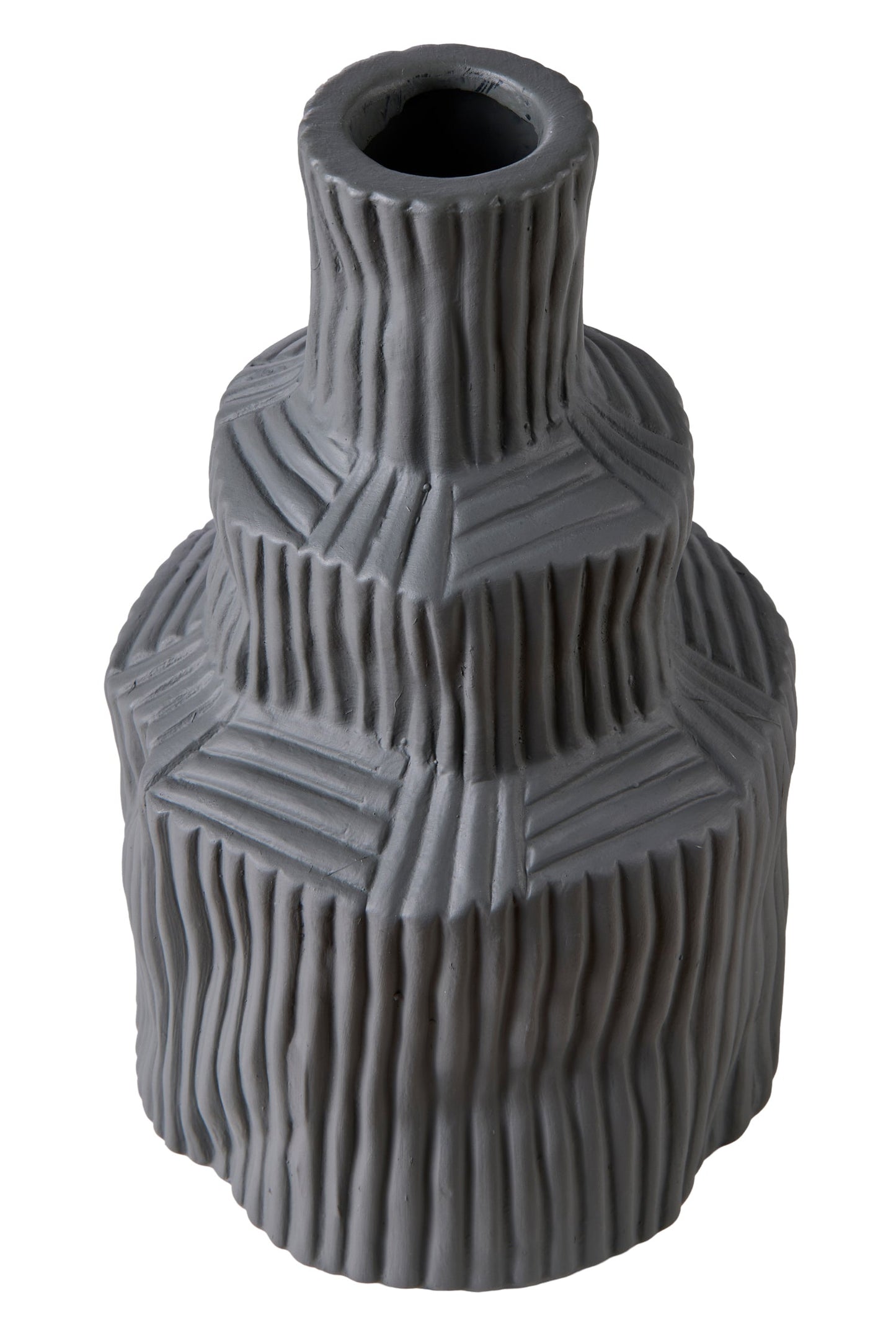 Cemento ondulato - Vaso Torre Grigio