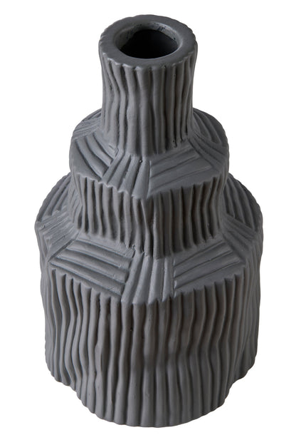 Cemento ondulato - Vaso Torre Grigio