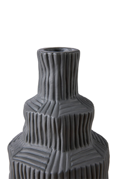 Cemento ondulato - Vaso Torre Grigio