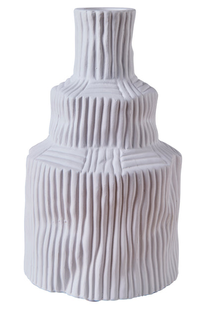 Cemento ondulato - Vaso Torre Bianco
