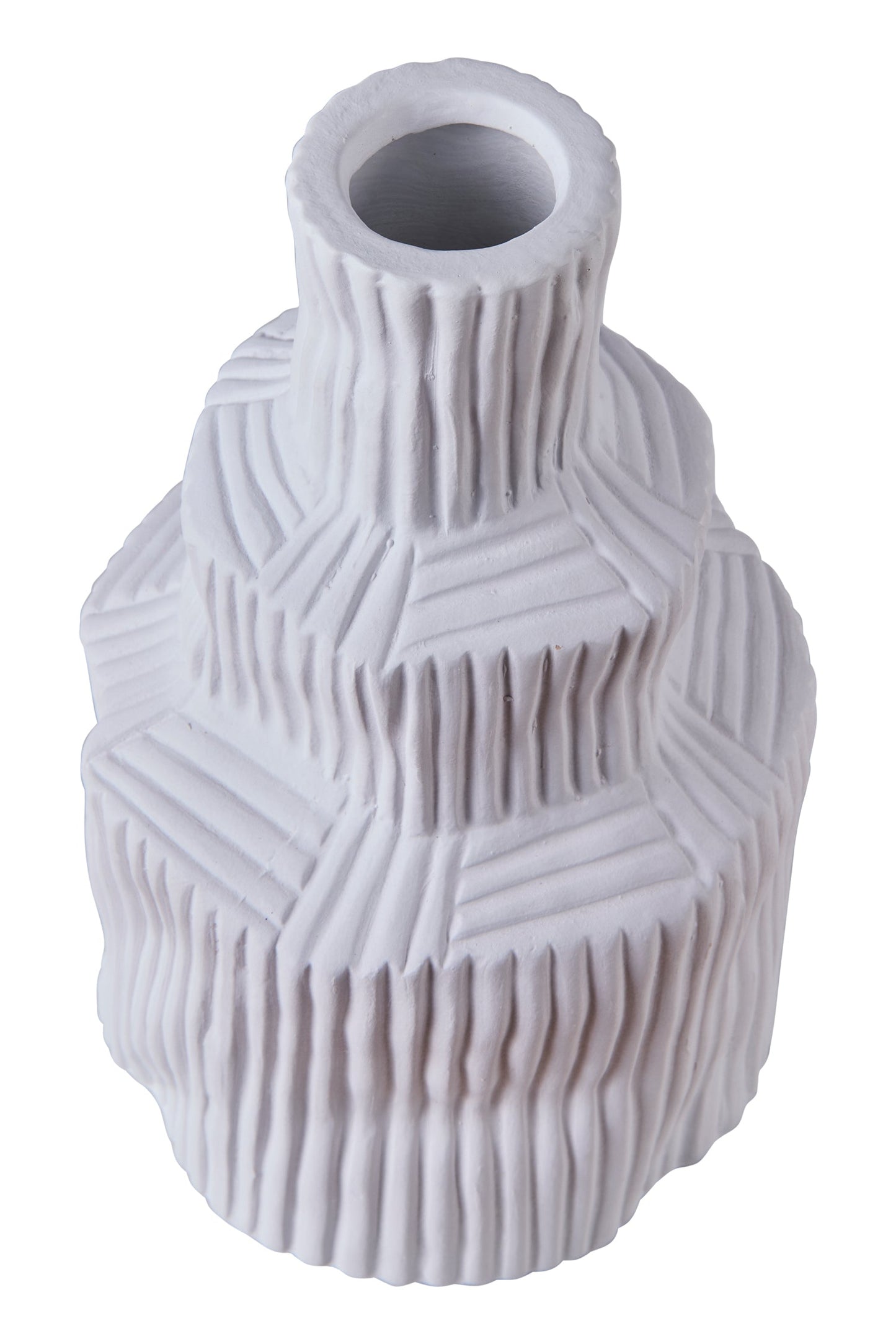 Cemento ondulato - Vaso Torre Bianco