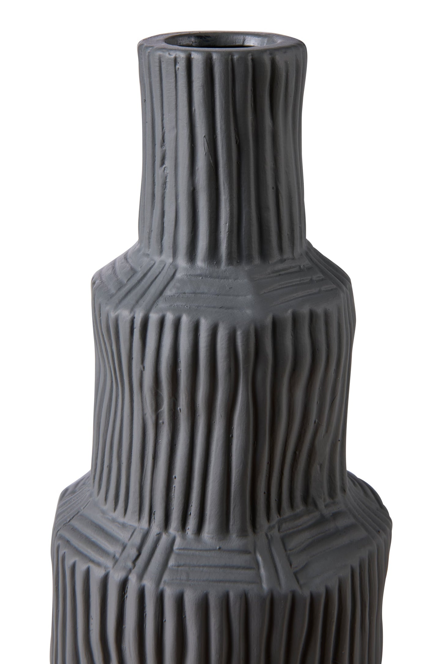 Cemento ondulato - Vaso Torre Grigio