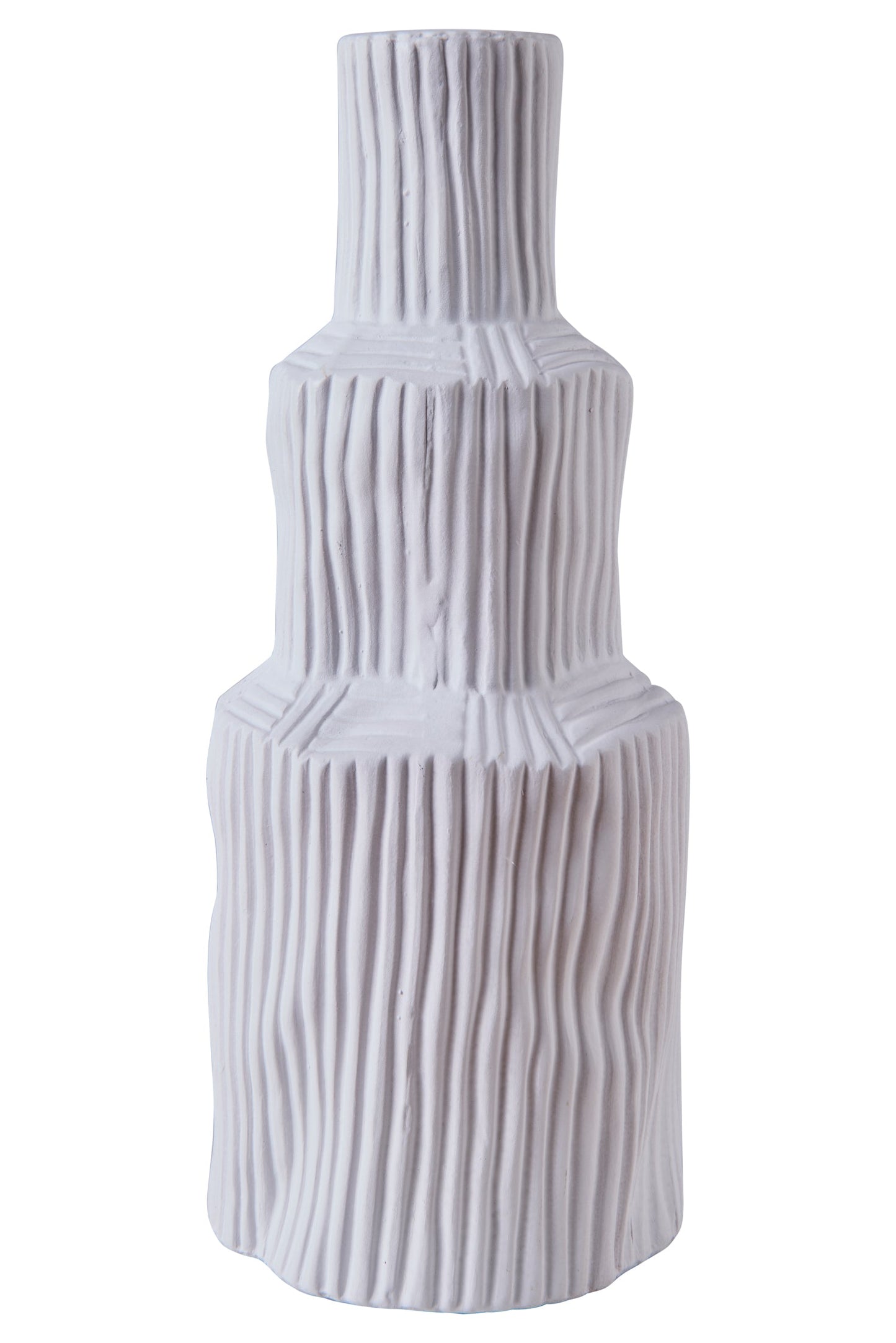 Cemento ondulato - Vaso Torre Bianco